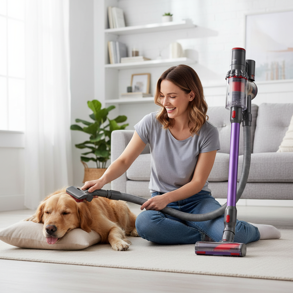 For Dyson V6/V7/V8/V10/V11/V15 Pet Grooming Brush Vacuum Attachment Dog Cat Fur Remover With Converter Tool Cleaner Parts